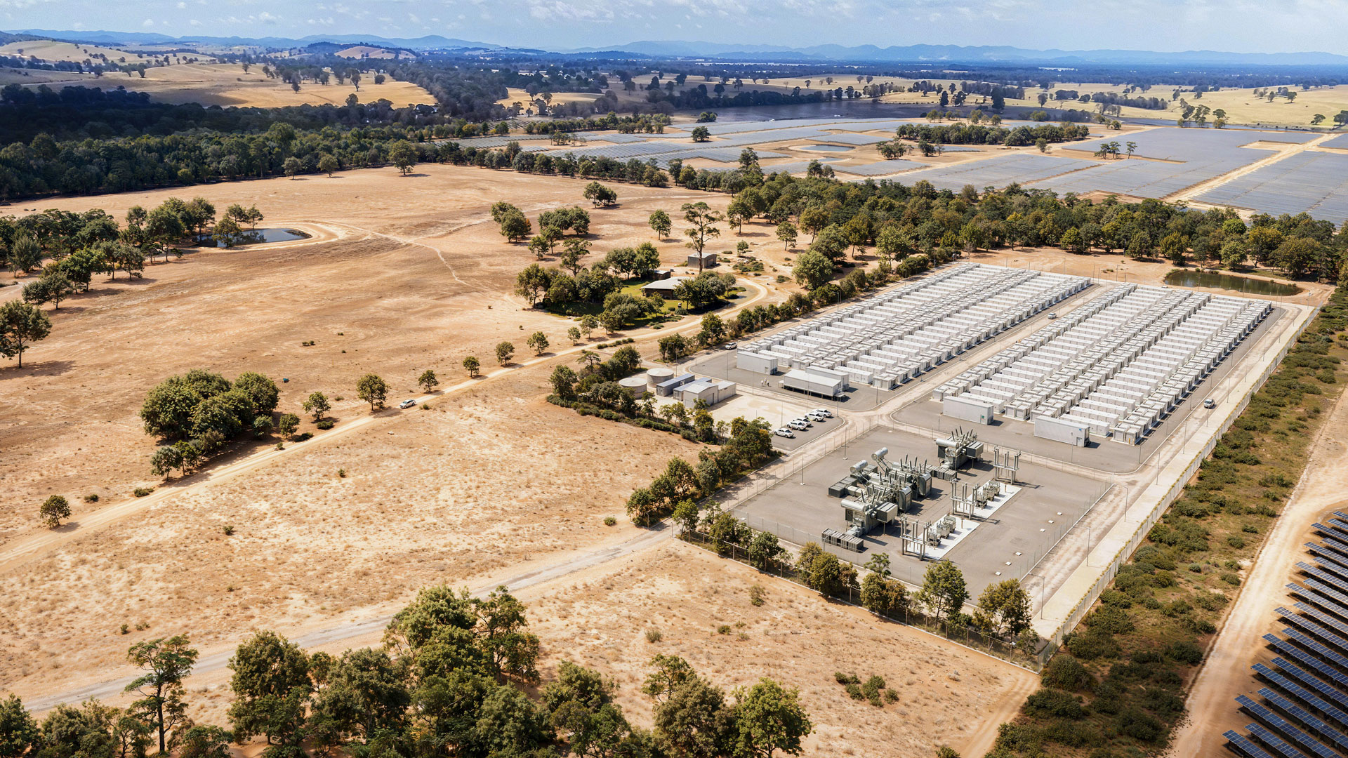 Aerial overview of the Glenrowan BESS