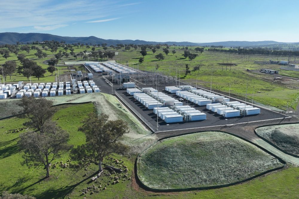 Aerial view of the Orana battery energy storage system.