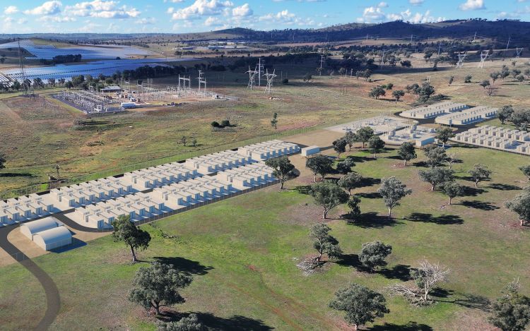 Aerial overview of the Orana BESS