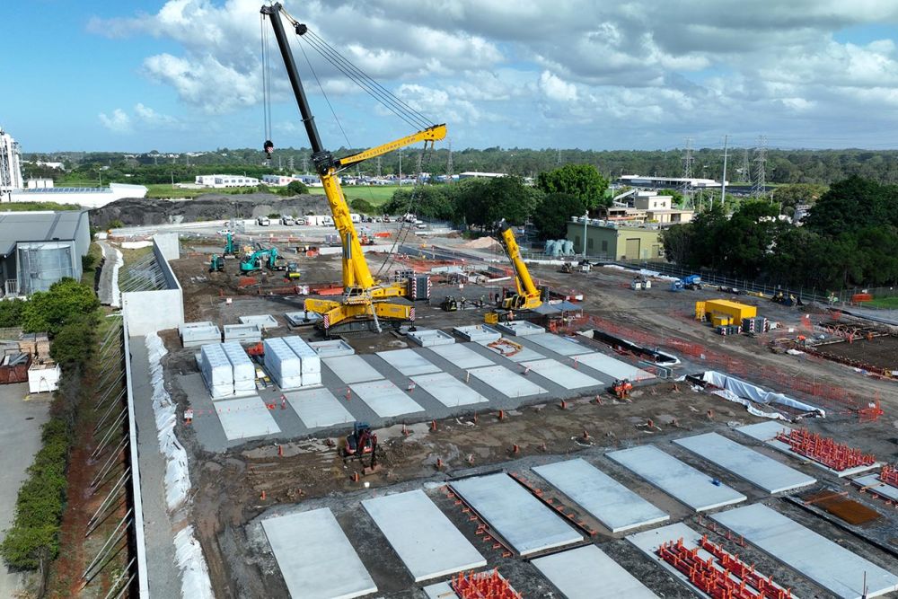 Aerial view on the Brendale construction site in Queensland