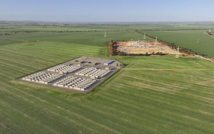 Aerial overview of the Brinkworth BESS