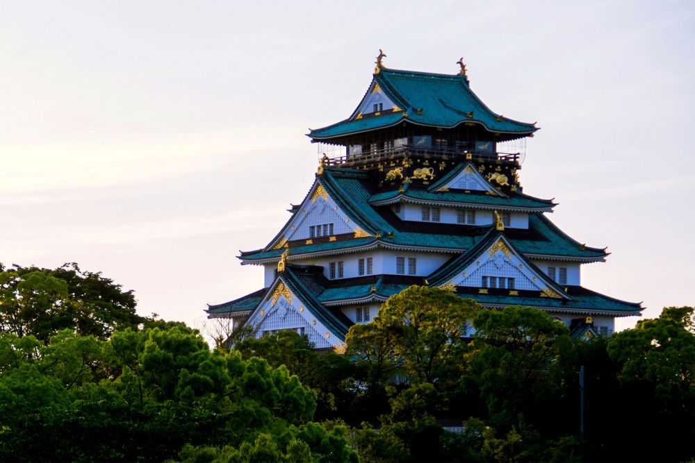 A view of a temple in Osaka