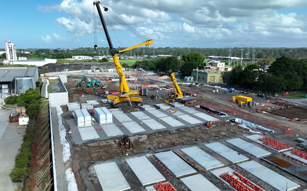 Aerial view on the Brendale construction site in Queensland